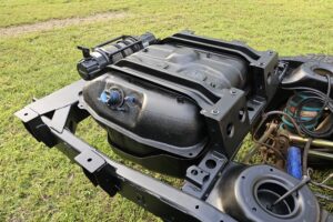 Alternative view of 80/105 Series Land Cruiser 130L VDJ 79 Series Fuel Tank Brackets To Suit Refab Rear Crossmember